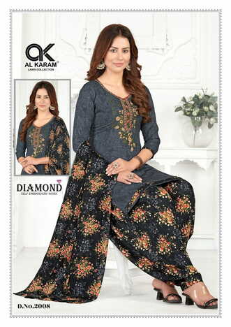 AL KARAM DIAMOND VOL 2 COTTON EMBROIDERY SUITS CATALOGUE