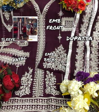 FEPIC ROSEMEEN D 5188 GEORGETTE WITH EMBOIRDERY PAKISTANI SUITS