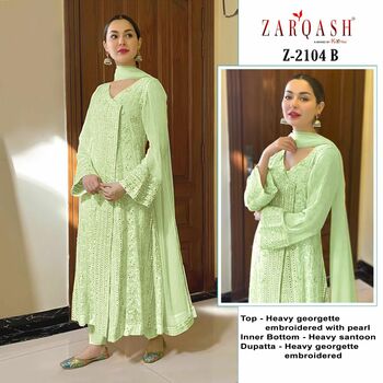 ZARQASH FLORENCE Z 2104 GEORGETTE PAKISTANI SUITS CATALOGUE