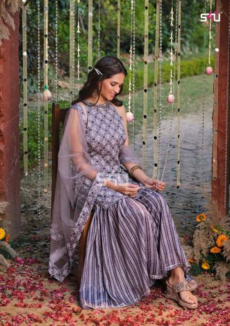 S4U AFREEN HANDWORK KURTI SHARARA CATALOGUE FOR FESTIVAL SEASON