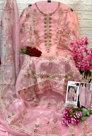 SANIYA TRENDZ ST 1091 ORGANZA PAKISTANI SUITS SUPPLIER SURAT