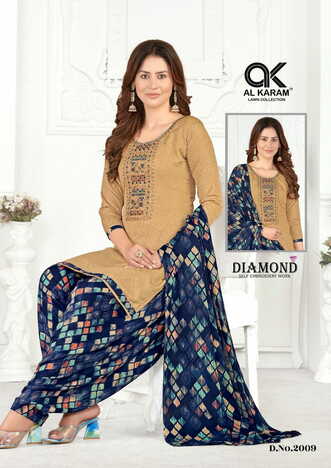 AL KARAM DIAMOND VOL 2 COTTON EMBROIDERY SUITS CATALOGUE