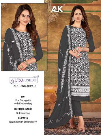 AL KHUSHBU 4019 SERIES GEORGETTE PAKISTANI SUITS CATALOGUE