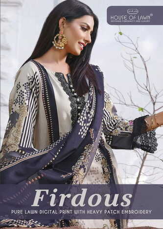 HOUSE OF LAWN FIRDOUS PAKISTANI PRINTED SUITS LATEST CATALOG