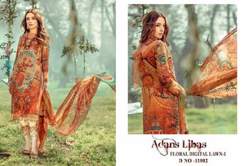 ADANS LIBAS FLORAL DIGTIAL LAWN VOL 1 COTTON PAKISTANI SUITS