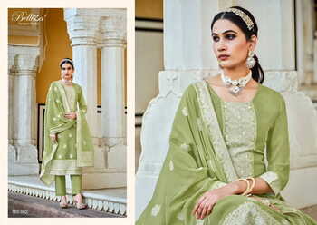 BELLIZA IVORY COTTON JACQUARD SALWAR SUITS AT BEST PRICE