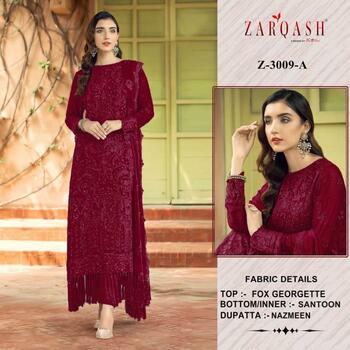 ZARQASH 3009 SERIES GEORGETTE PAKISTANI SUITS CATALOGUE