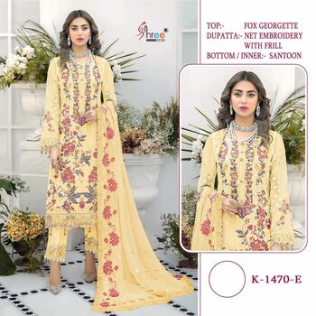 SHREE FABS K 1470 SERIES FOUX GEORGETTE PAKISTANI SUITS