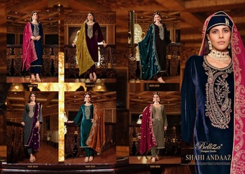 BELLIZA SHAHI ANDAAZ VELVET SUITS CATALOGUE