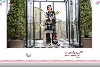 SHREE FABS ADAN LIBAAS SCHIFFLI COLLECTION VOL 4 NX PAKISTANI SUITS LATEST CATALOGUE 2021