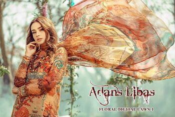 ADANS LIBAS FLORAL DIGTIAL LAWN VOL 1 COTTON PAKISTANI SUITS