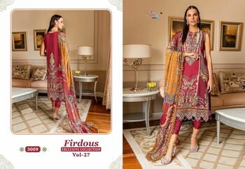 SHREE FABS FIRDOUS EXCLUSIVE COLLECTION VOL 27 3008 TO 3015 SERIES PAKISTANI SUITS