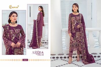 COSMOS AAYRA VOL 24 FOUX GEORGETTE PAKISTANI SUITS AT SURAT