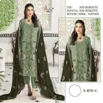 SHREE FABS 870 SERIES EMBROIDERY PAKISTANI SUITS MANUFACTURER 