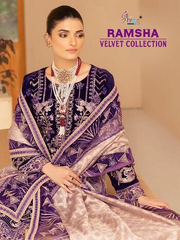 SHREE FABS RAMSHA VELVET COLLECTION 2365 TO 2369 SERIES PAKISTANI SUITS