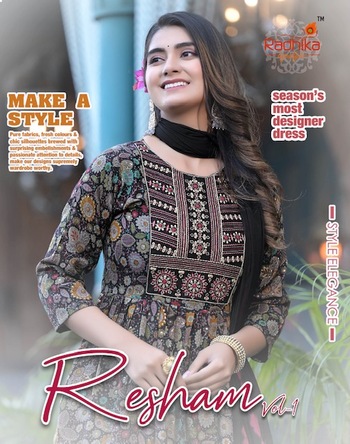 RADHIKA RESHAM VOL 1 READYMADE KURTIS CATALOGUE WHOLESALER IN SURAT