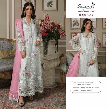 SERENE S 32 FOUX GEORGETTE PAKISTANI SUITS WHOLESALE