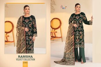 SHREE FABS RAMSHA VELVET COLLECTION 2365 TO 2369 SERIES PAKISTANI SUITS