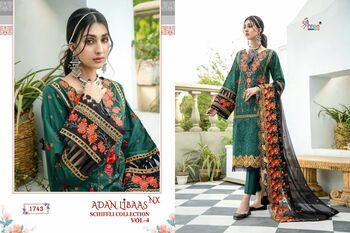 SHREE FABS ADAN LIBAAS SCHIFFLI COLLECTION VOL 4 NX PAKISTANI SUITS LATEST CATALOGUE 2021