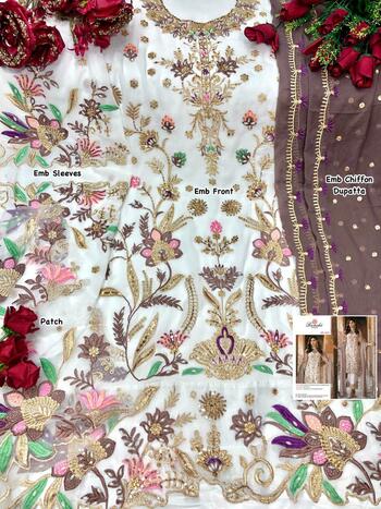 RAMSHA R 405 & R 406 PAKISTANI SUITS IN SINGLES