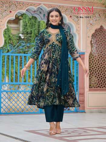 OSSM RESHAM VOL 10 READYMADE FANCY KURTIS CATALOGUE DISTRIBUTOR IN SURAT