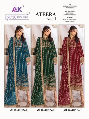 AL KHUSHBU ATEERA VOL 1 GEORGETTE EMBROIDERY PAKISTANI SUITS