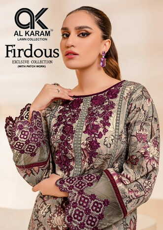 AL KARAM FIRDOUS LAWN COTTON KARACHI SUITS CATALOGUE