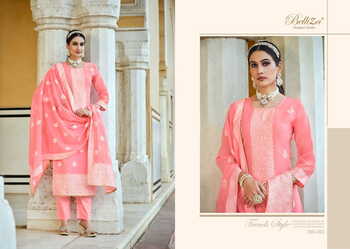 BELLIZA IVORY COTTON JACQUARD SALWAR SUITS AT BEST PRICE