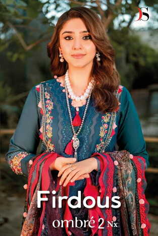 DEEPSY SUITS FIRDOUS OMBRE 2 NX COTTON EMBROIDERY PAKISTANI SUITS