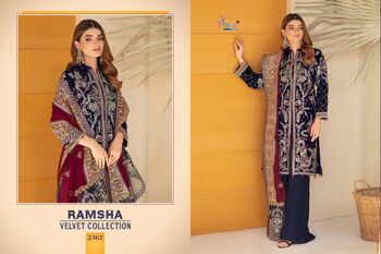 SHREE FABS RAMSHA VELVET COLLECTION 2365 TO 2369 SERIES PAKISTANI SUITS