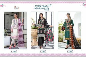 SHREE FABS ADAN LIBAAS SCHIFFLI COLLECTION VOL 4 NX PAKISTANI SUITS LATEST CATALOGUE 2021