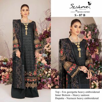 SERENE S 87 FOUX GEORGETTE EMBROIDERY PAKISTANI SUITS CATALOGUE