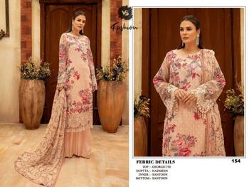 VS FASHION D.NO 154 SERIES GEORGETTE PAKISTANI SUITS AT SURAT