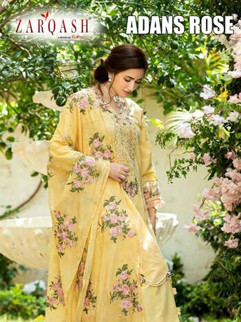 ZARQASH ADAN ROSE 2040 LAWN COTTON PAKISTANI SUITS NEW CATALOGUE