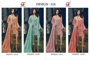 GUL FARAZ 516 SERIES GEORGETTE PAKISTANI SUITS LATEST CATALOGUE