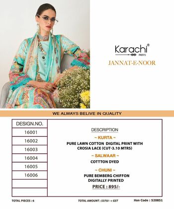 KARACHI PRINTS JANNAT E NOOR LAWN DIGITAL PRINTED SUITS CATALOGUE