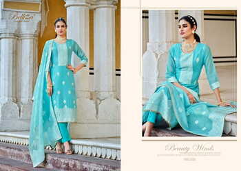 BELLIZA IVORY COTTON JACQUARD SALWAR SUITS AT BEST PRICE