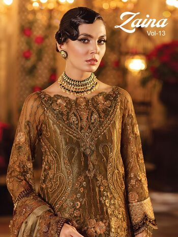 ZAINA VOL 13 DN 405 TO DN 408 PAKISTANI GEORGETTE SALWAR KAMEEZ CATALOGUE