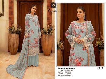 VS FASHION D.NO 154 SERIES GEORGETTE PAKISTANI SUITS AT SURAT