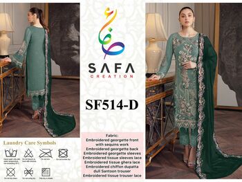 SAFA CREATION 514 SERIES READYMADE PAKISTANI SUITS WHOLESALER