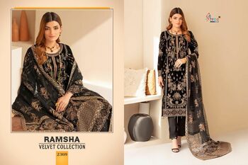 SHREE FABS RAMSHA VELVET COLLECTION 2365 TO 2369 SERIES PAKISTANI SUITS