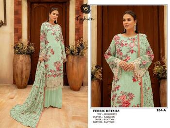 VS FASHION D.NO 154 SERIES GEORGETTE PAKISTANI SUITS AT SURAT