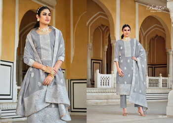 BELLIZA IVORY COTTON JACQUARD SALWAR SUITS AT BEST PRICE