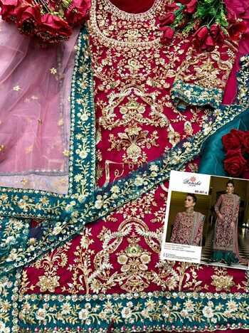 RAMSHA PRESENT R 487 GEORGETTE PAKISTANI SUITS