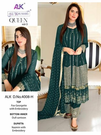 AL KHUSHBU QUEEN VOL 3 GEORGETTE EMBROIDERY PAKISTANI SUITS CATALOGUE