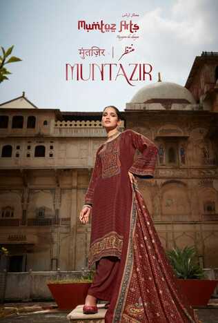 MUMTAZ ARTS MUNTAZIR PASHMINA PRINT EMBROIDERY SUITS WINTER COLLECTION