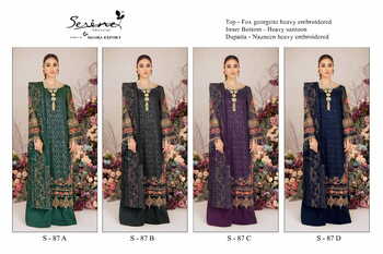 SERENE S 87 FOUX GEORGETTE EMBROIDERY PAKISTANI SUITS CATALOGUE