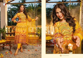 ANJU FABRICS JASHN CHINON ANARKALI KURTI PANT WITH DUPTTA LATEST CATALOGUE