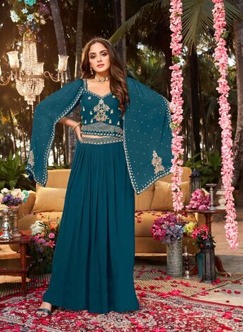 ANJU FABRICS CEREMONY READYMADE INDO WESTERN STYLE CATALOGUE