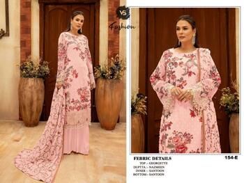 VS FASHION D.NO 154 SERIES GEORGETTE PAKISTANI SUITS AT SURAT